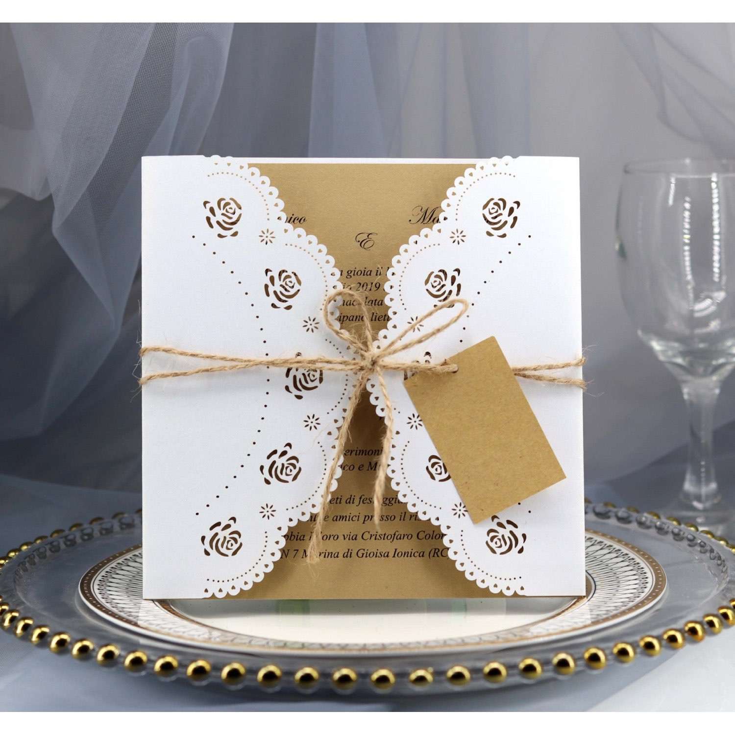 Vellum Paper Elegant Invitation Wedding Supplies Laser Cut Card